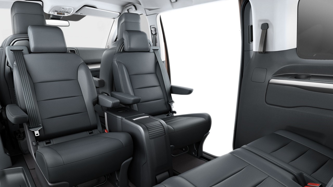 Model shown is Proace Verso VIP featuring black leather