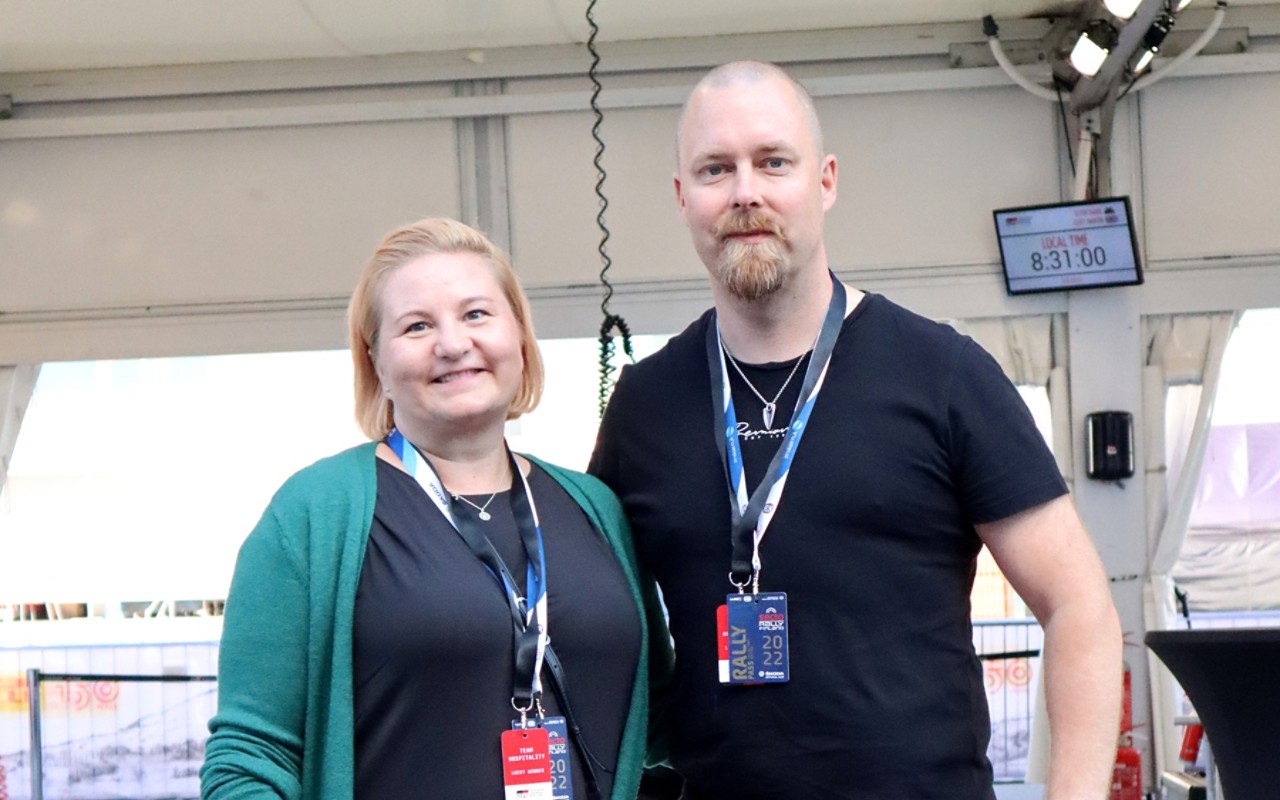 Jonna ja Kim Bågman saapuivat Lutakkoon Puuppolan rallipitäjästä.